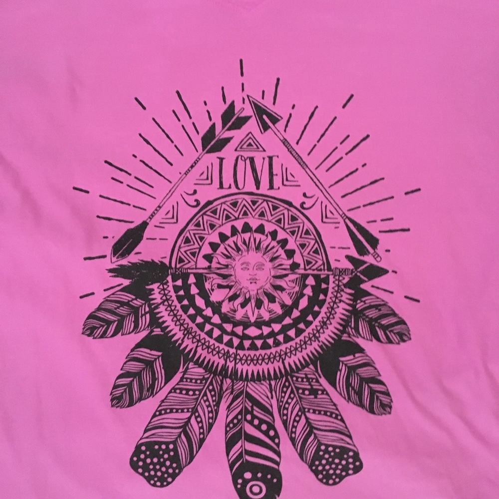 Purple T with graphics